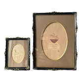 Pair of English Antique Metal Picture Frames in 2 different sizes