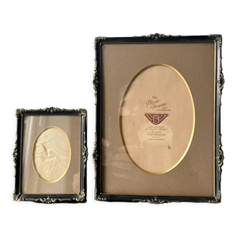 Pair of English Antique Metal Picture Frames in 2 different sizes