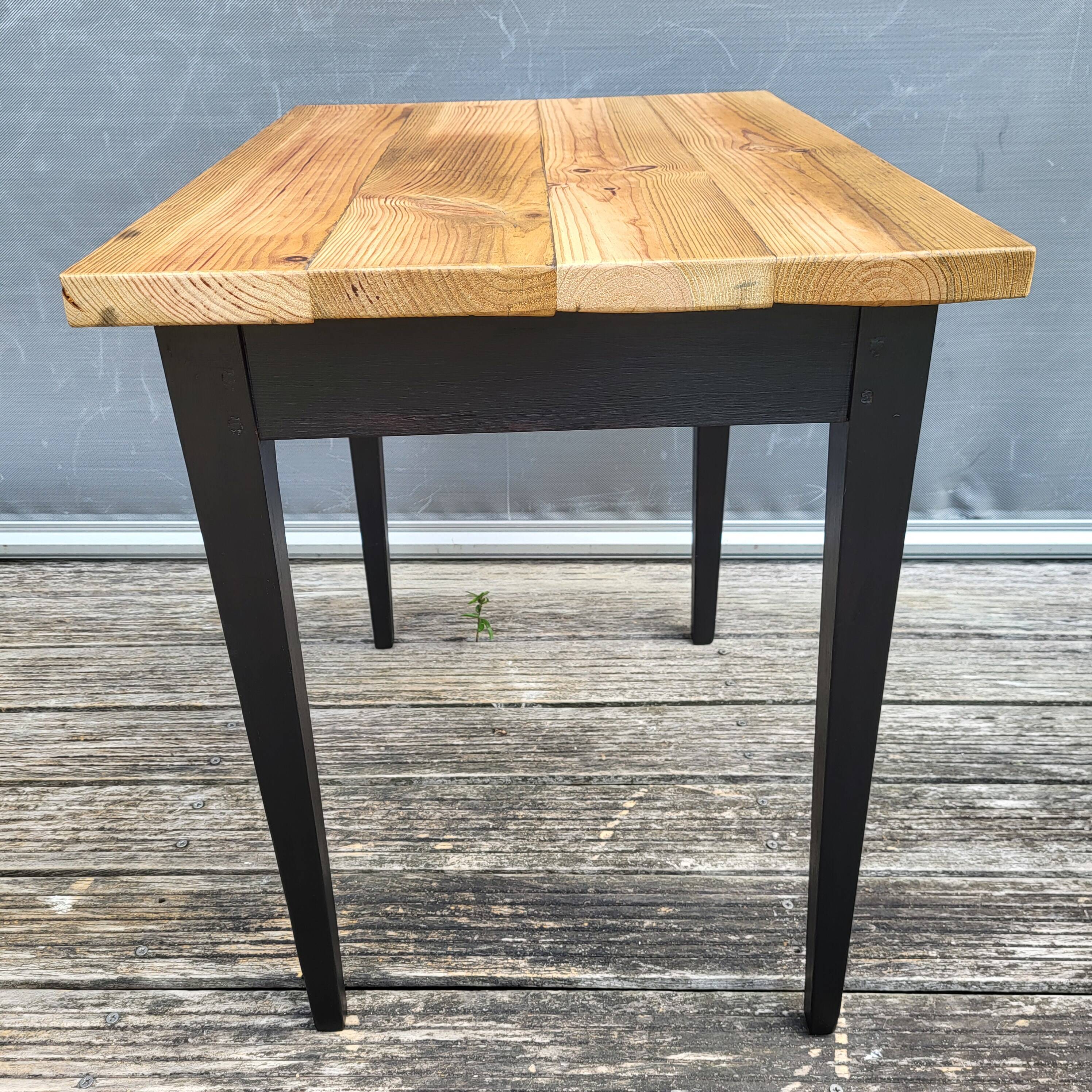 Petit bureau table d'appoint bicolore miel et noir