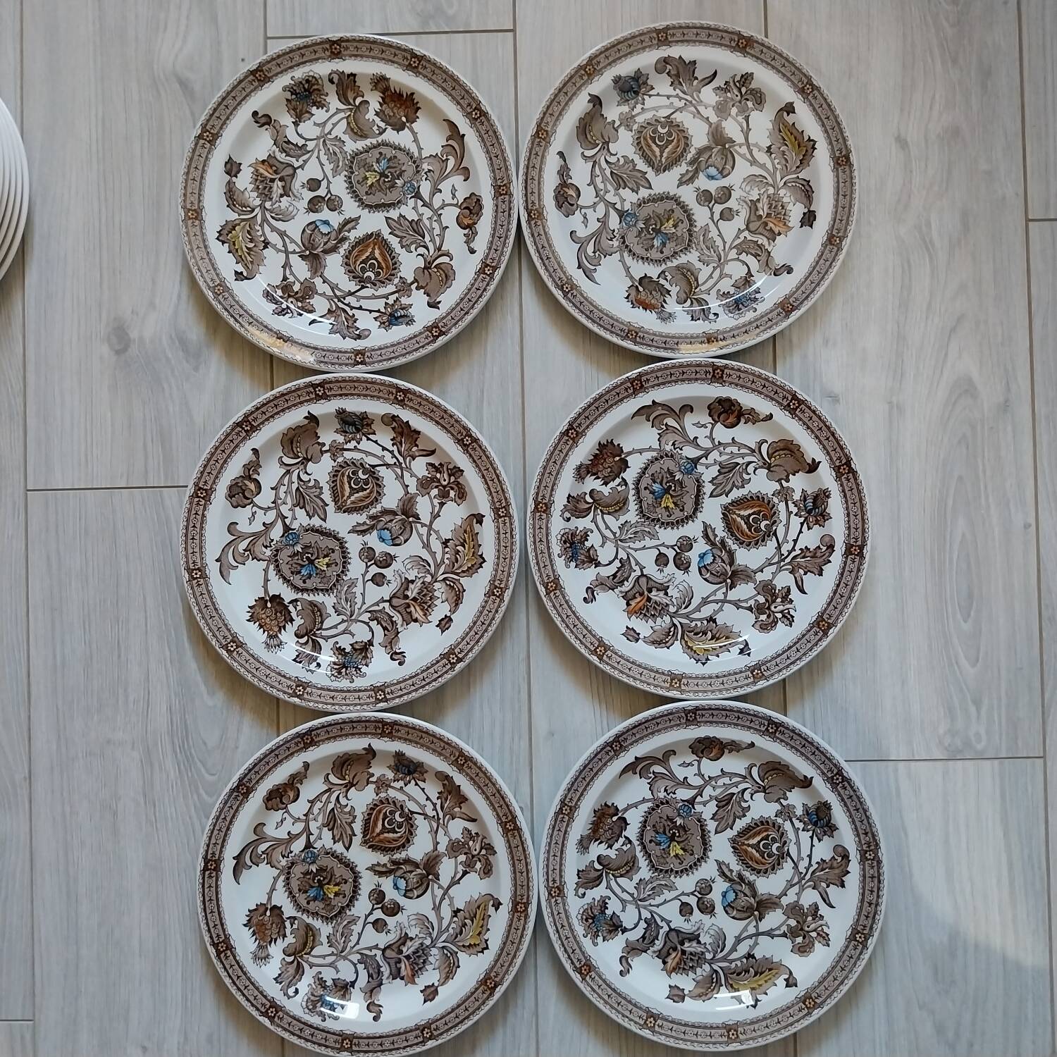 Ridgway Jacobean pattern English dinner plates