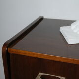 Walnut lace-up vintage chest of drawers