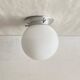 Small wall light ceiling light white opaline glass globe aluminum fixing base LAMP-7335
