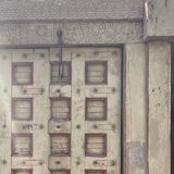 Old Indian door in old teak, piece and patina of origin