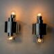 Pair of wall lights from Sciolari, chrome-plated metal, Italy, 1970