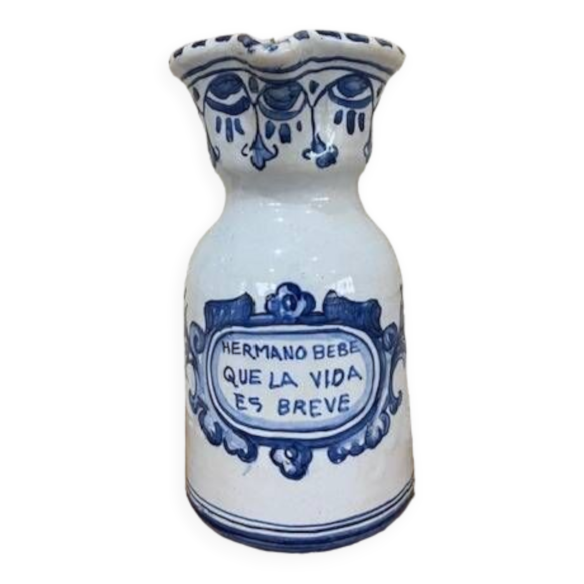 Glazed ceramic wine carafe. talavera sealed.