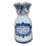 Glazed ceramic wine carafe. talavera sealed.