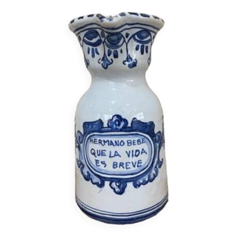 Glazed ceramic wine carafe. talavera sealed.