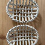 Set of 2 woven ceramic baskets