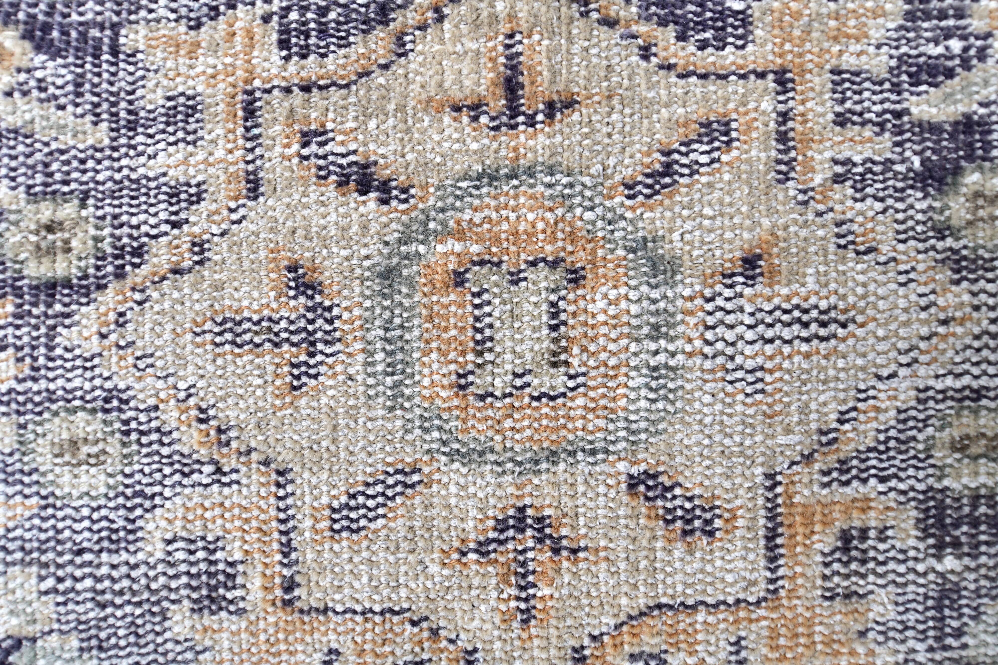 Tapis vintage en laine 270 x 165 cm, beige bleu, tapis turc vintage en laine