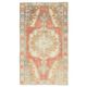 Vintage Turkish Oushak Handmade Wool Cotton Red Area Rug 123x220