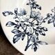 Shallow dish Lunéville in blue ironstone, service "Azalea"