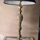 Rocaille style bronze lamp and pleated lampshade with gallon 49x25