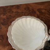 Vintage silver metal shell butter dish