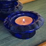 Navy blue candle holders