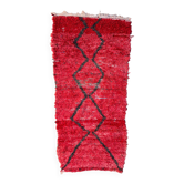 Red Boujad Moroccan rug - 100 x 229 cm