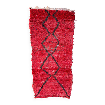 Tapis Marocain  Boujad rouge - 100 x 229 cm