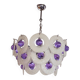 Sphera chandelier by Gino Vistosi, purple and white murano glass, Italy, 1970