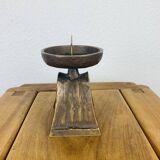 Brutalist bronze candle holder Strassacker Kunstguss Sussen