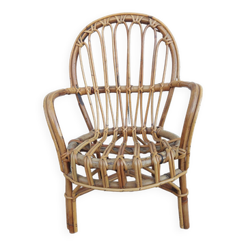 Fauteuil vintage en rotin d'enfant