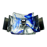 Mid century sconce glass metal chrome murano ice glass