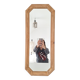 Octagonal solid wood mirror from the 1980s.