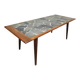 Vintage Danish design teak & slate stone coffee table