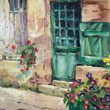 Oil on canvas by Deuzel 20th century farmyard