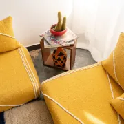 Ensemble de housses de canapé de sol marocain jaune