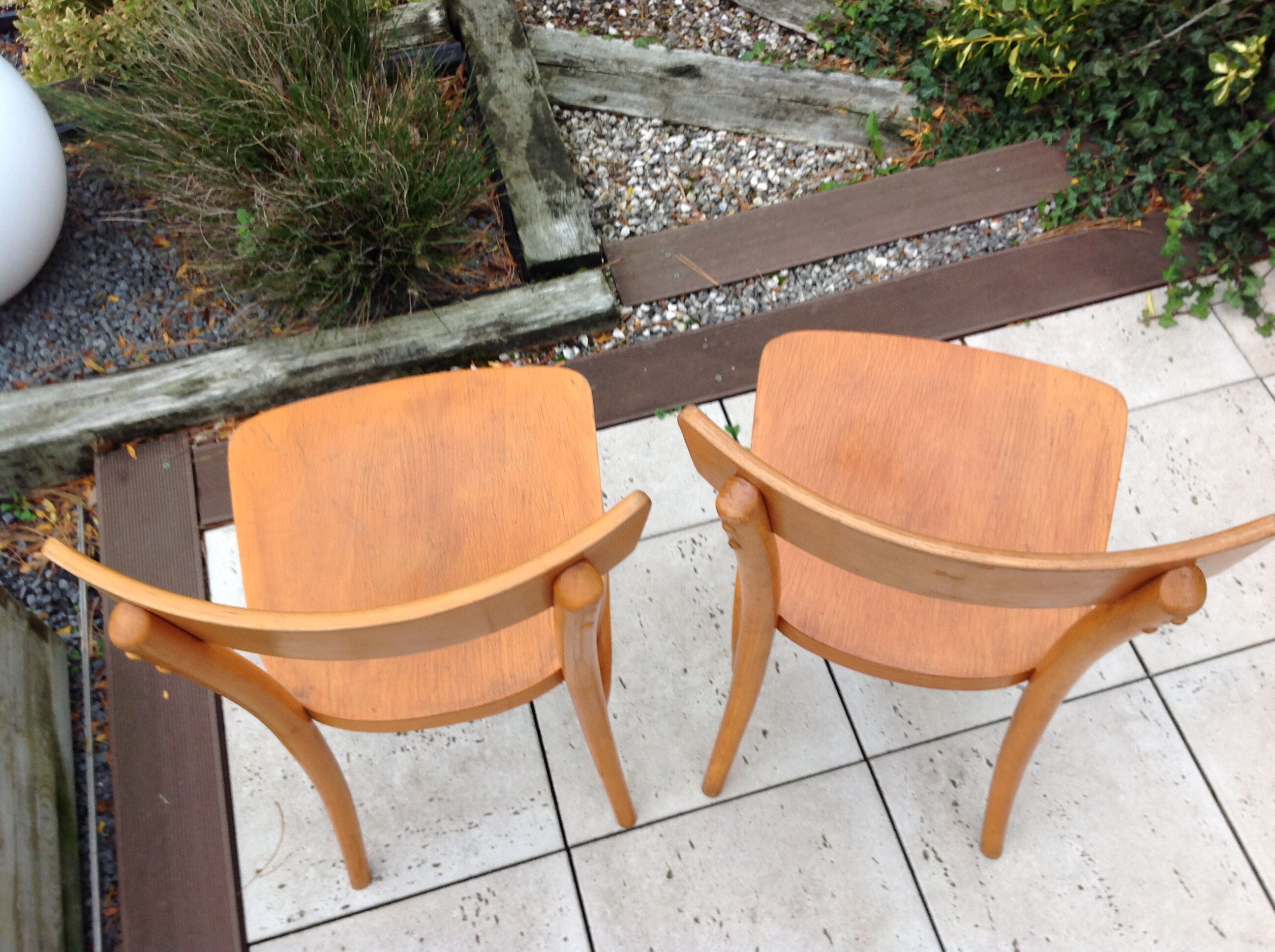 Pair of Thonet bistro chairs, 30-40s