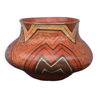 Antique Shipibo Conibo Peruvian Pottery Pot Painted Terracotta