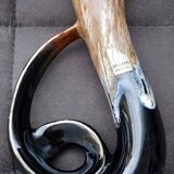 Art Pottery Vase Serpent Stoneware Flame Large Fire Signed: Verdelais.