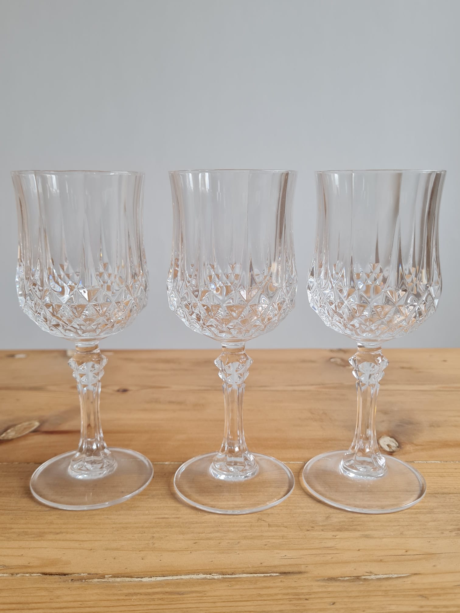 service of 6 Longchamp crystal wine glasses