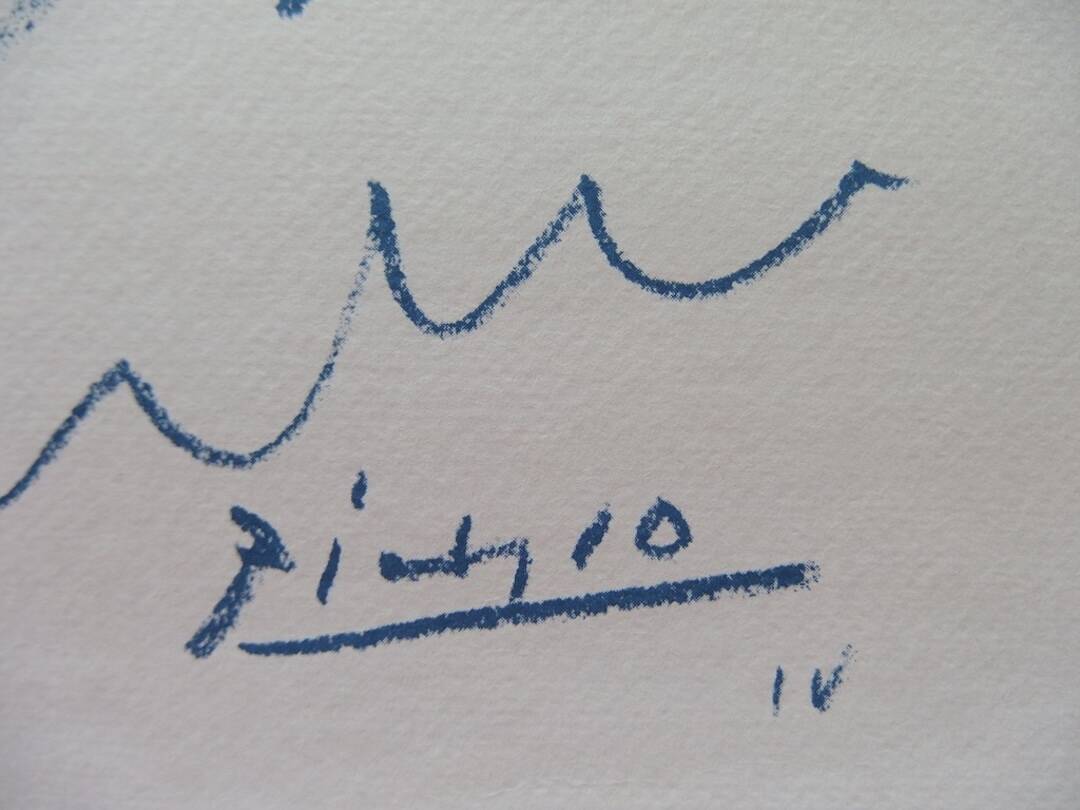 Pablo Picasso: Couple with a Dove - Signed Lithograph