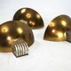 Set of three Italian Deco-style brass wall sconces, Italy 1970s