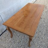 Provençal farmhouse table in blond cherry wood, Louis XV style.