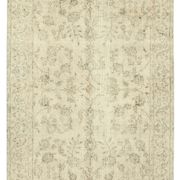 Hand-knotted distressed turkish beige carpet 156 cm x 246 cm