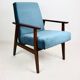 Fauteuil vintage Ocean Blue Fox, années 1970