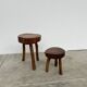 Brutalist Stool Duo with Organic Seating