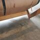 Scandinavian velvet and wood sofa