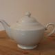 White ceramic teapot with glaze – Round shape and matching lid