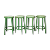 Set of 4 green Baumann stools