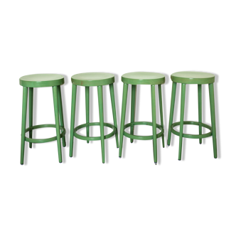 Set of 4 green Baumann stools