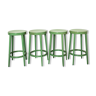 Set of 4 green Baumann stools