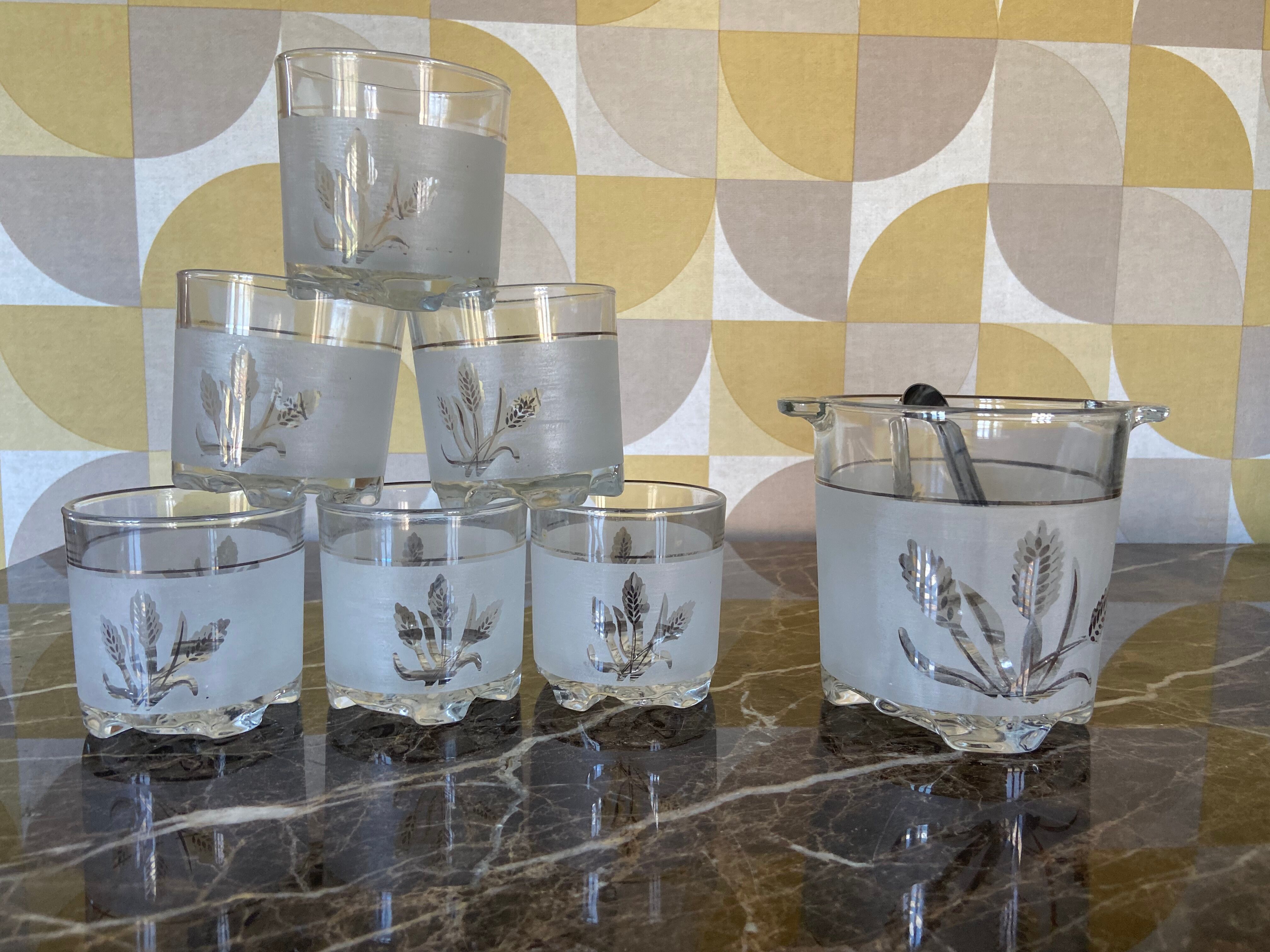 Whiskey glasses and ice bucket