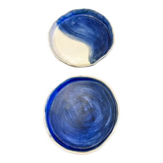 Duo of blue plates