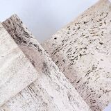 Glass and Travertine Coffee Table, Willy Ballez, 1970s