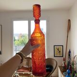 Italian carafe empoli orange red 1960