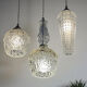 Triple suspension cascade three tulips crystal and vintage chrome
