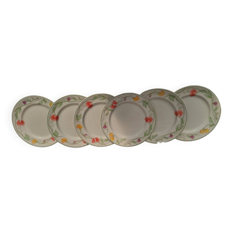 6 floral pattern plates