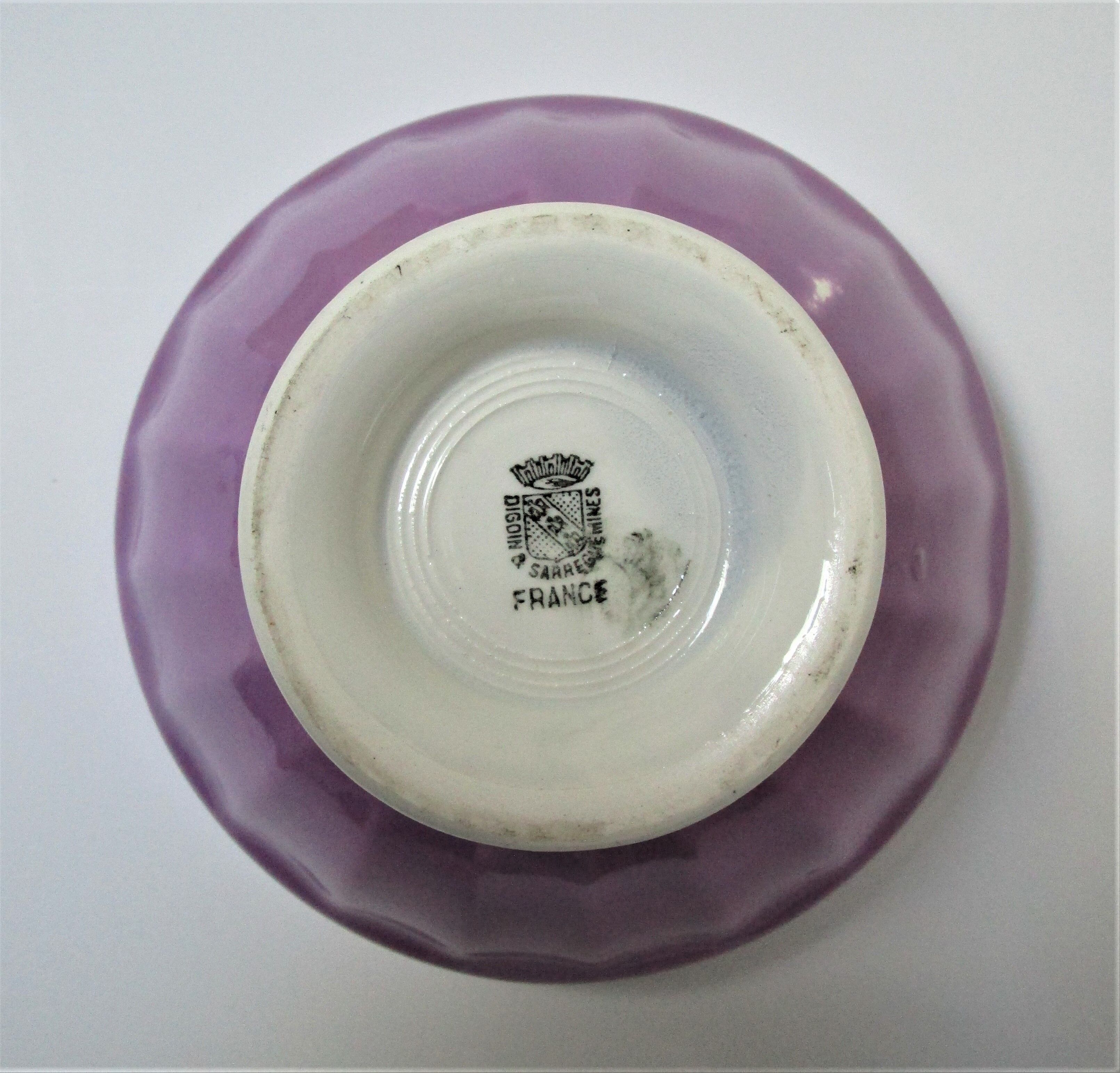 Four bowls Digoin Sarreguemines old pastel tones